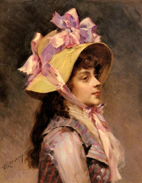 Raimundo Madrazo Portrait Of A Lady In Pink Ribbons Norge oil painting art